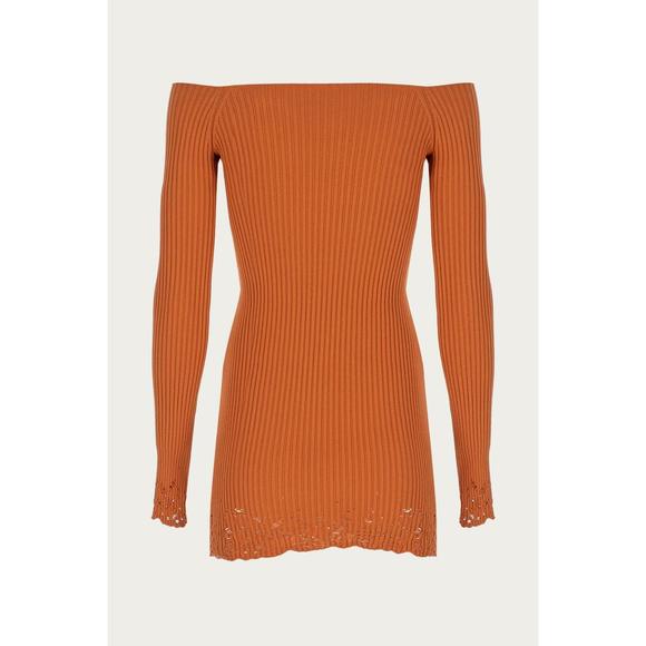 NEW ZEYNEP ARCAY ajour mini knit dress in orange - Picture 2 of 5